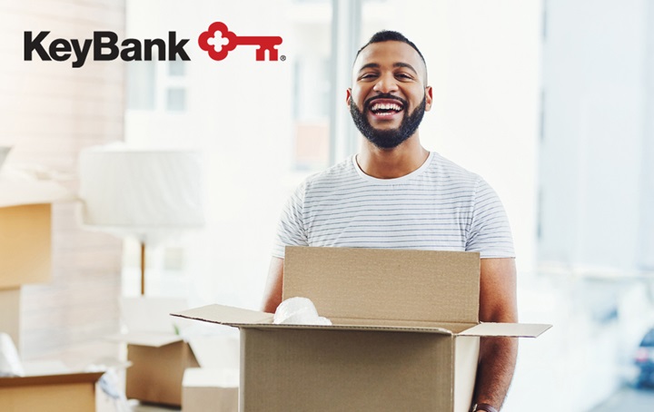 KeyBank — man unpacking a box